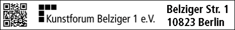 Kunstforum Belziger 1 e.V. + Bühne + Kunst + Kultur + Privatrestaurant + Vermietung + Organisation + Beratung + Catering +  Künstlervermittlung | Belziger Straße 1, 10823 Berlin-Schöneberg, Telefon: +49 (0)30 78001469, URL: https://mobil.kfb1ev.de